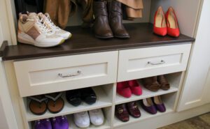 mudroom with pull out drawers